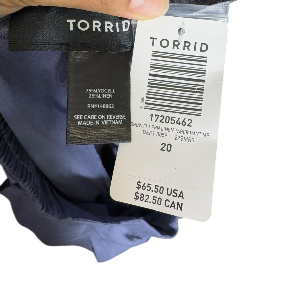 Torrid Slim Taper Stretch Linen Blend Mid-Rise Pant size 20 NWT - Picture 5 of 5